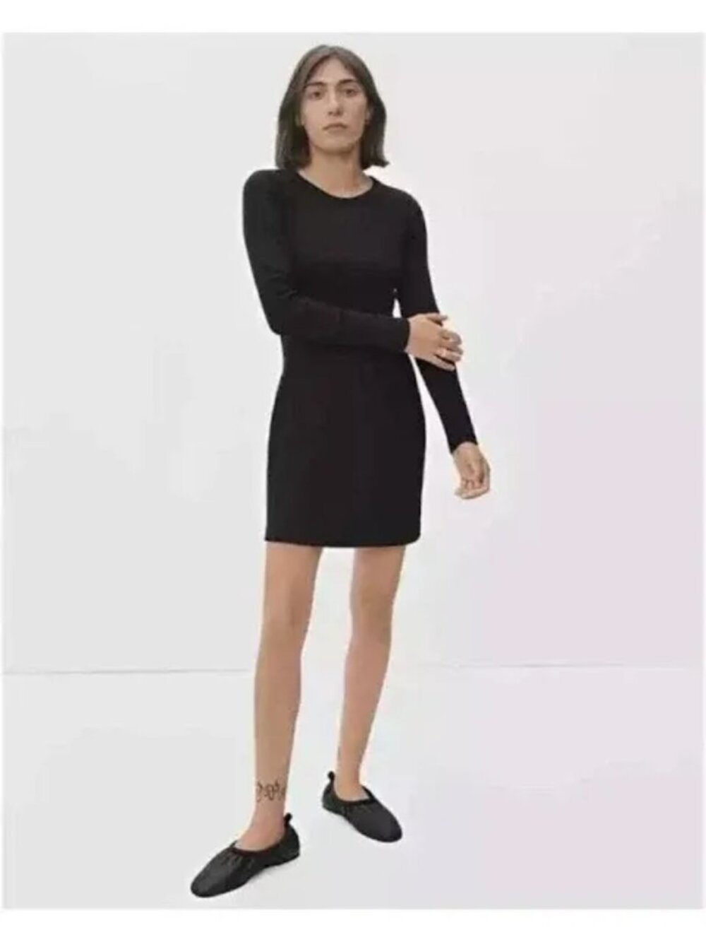 Everlane Ribbed Sweatshirt Mini Dress, Size XS